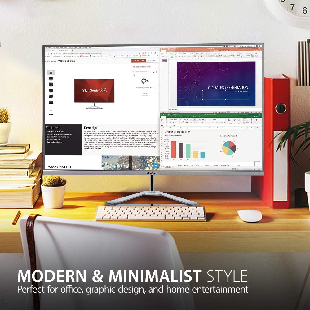 ViewSonic VX3276-MHD 32 Inch 1080p Frameless Widescreen IPS Monitor with Screen Split Capability HDMI and DisplayPort ViewSonic VX3276-MHD 32 Inch 1080p Frameless Widescreen IPS Monitor with Screen Split Capability HDMI and DisplayPort